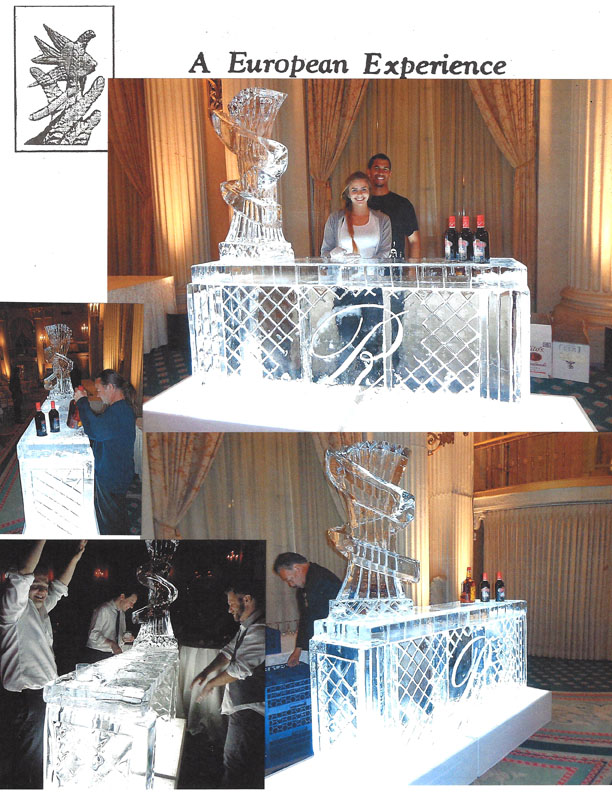 Ice Sculpturings by Robert The Iceman - custom ice sculptures for weddings,  parties, events, quinceaneras, bar mitzvas etc.