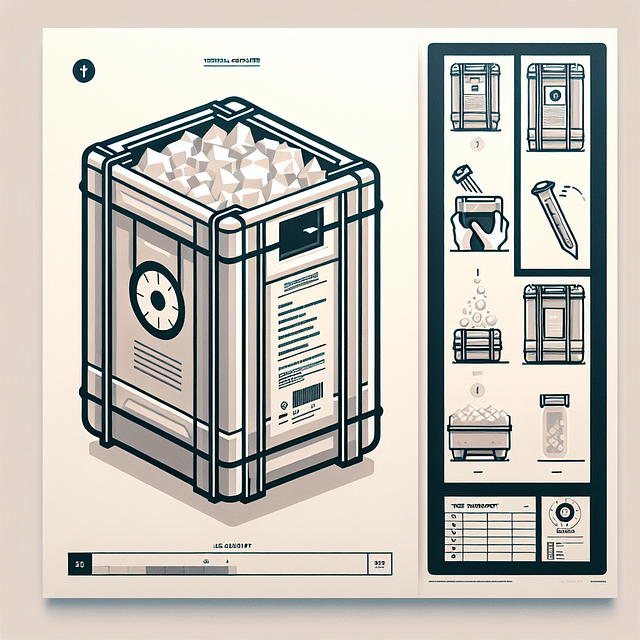 thermal container being sealed and labeled for ice sculpture transport
