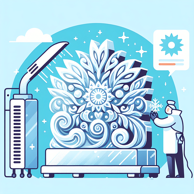 ice sculpture covered with a cooling blanket