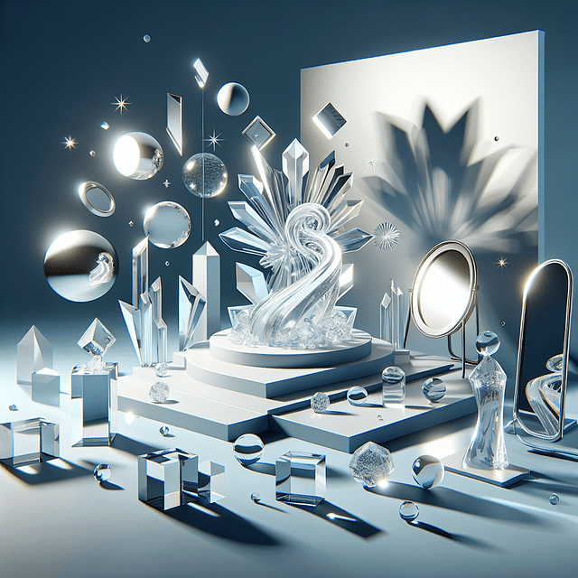 reflective materials around an ice sculpture