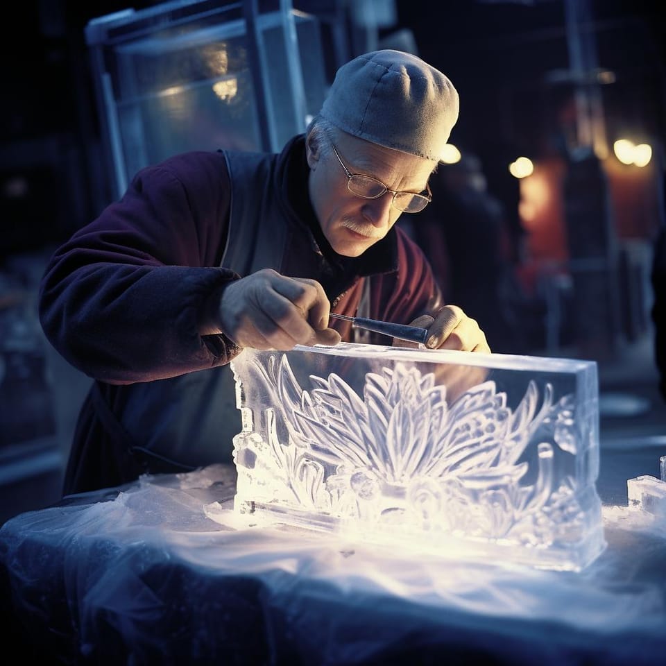 A Glimpse into the World of Elegant Ice Sculptures: From Creation to Display