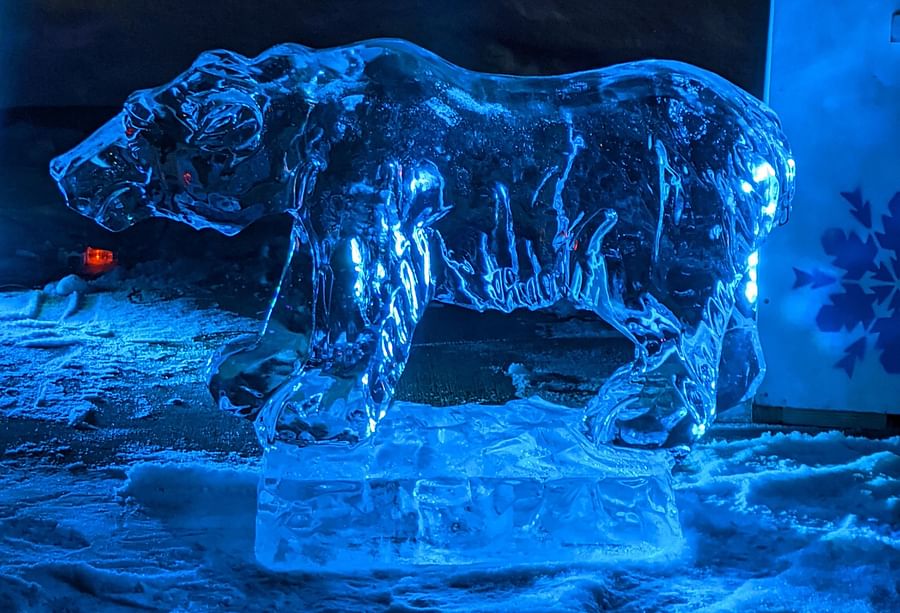 Elegant and intricately detailed ice sculpture