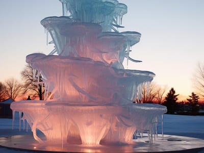 Ice Fountains: The Frozen Masterpieces of Sculpture Art