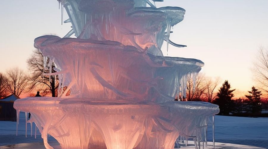 Ice Fountains: The Frozen Masterpieces of Sculpture Art