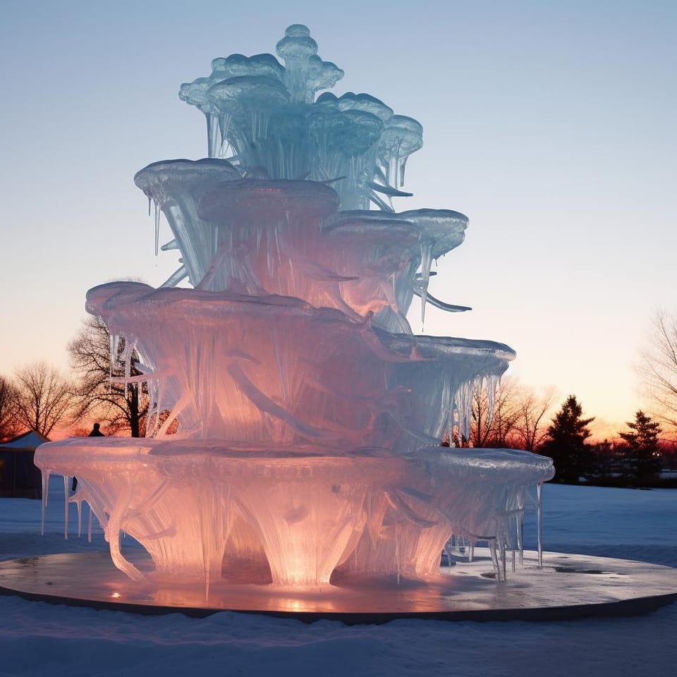 Ice Fountains: The Frozen Masterpieces of Sculpture Art