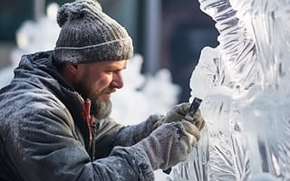 How can I maintain the clarity and shine of an ice sculpture in adverse weather conditions?