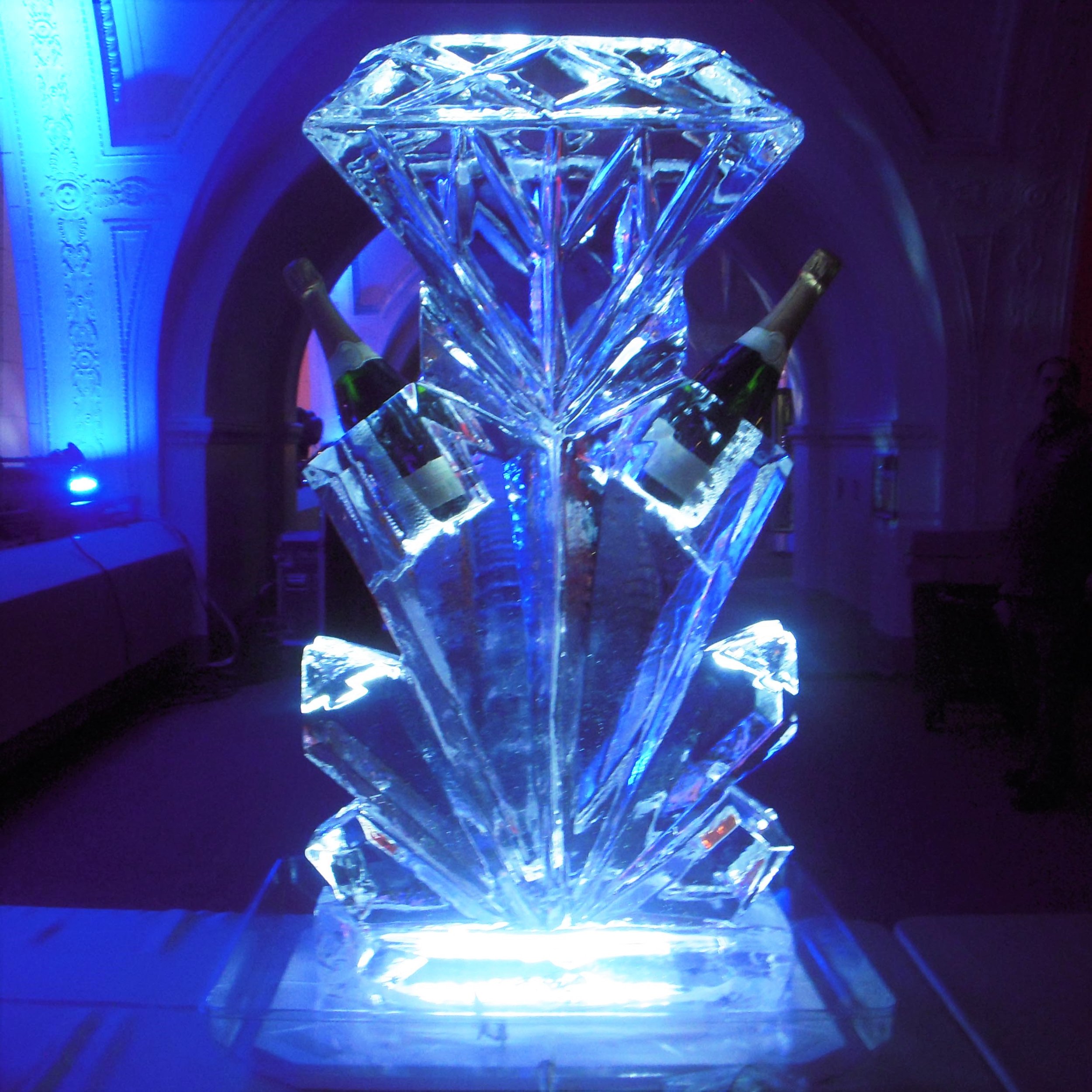 Variety of party-themed ice sculptures