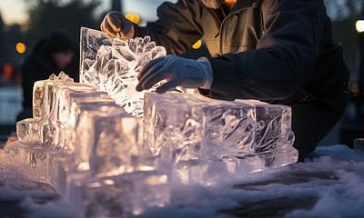How can you create an ice sculpture for a party?