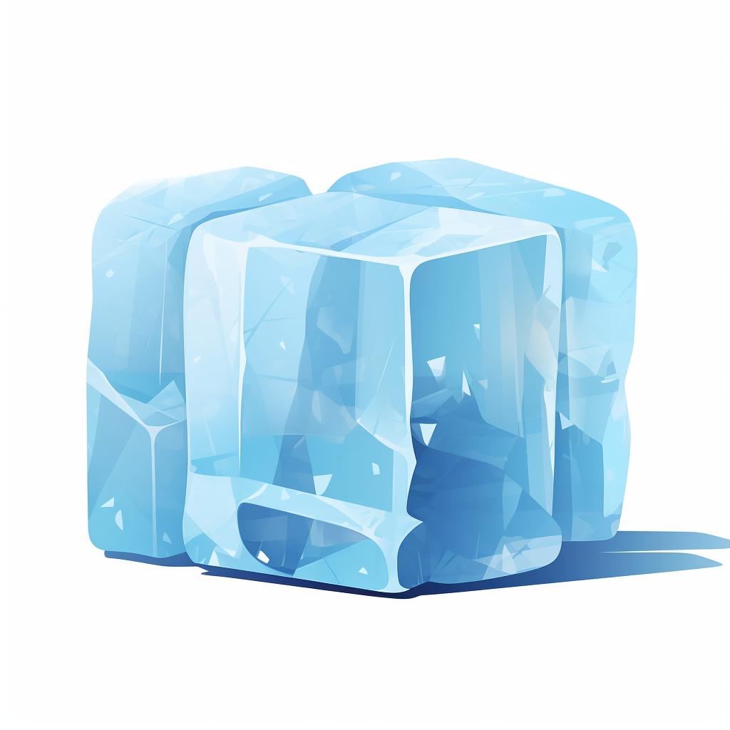 A large, clear block of ice