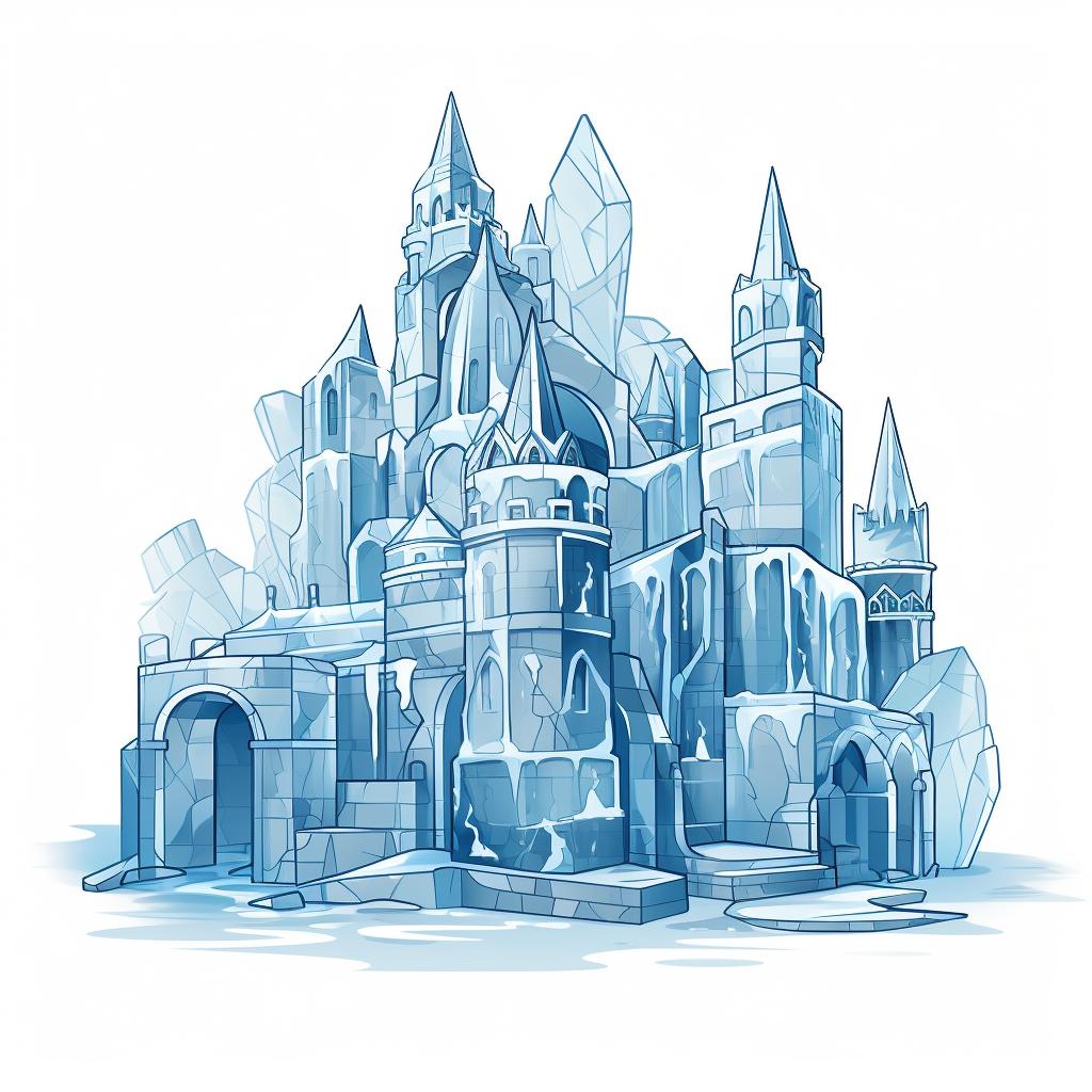 Sketch of an intricate ice sculpture