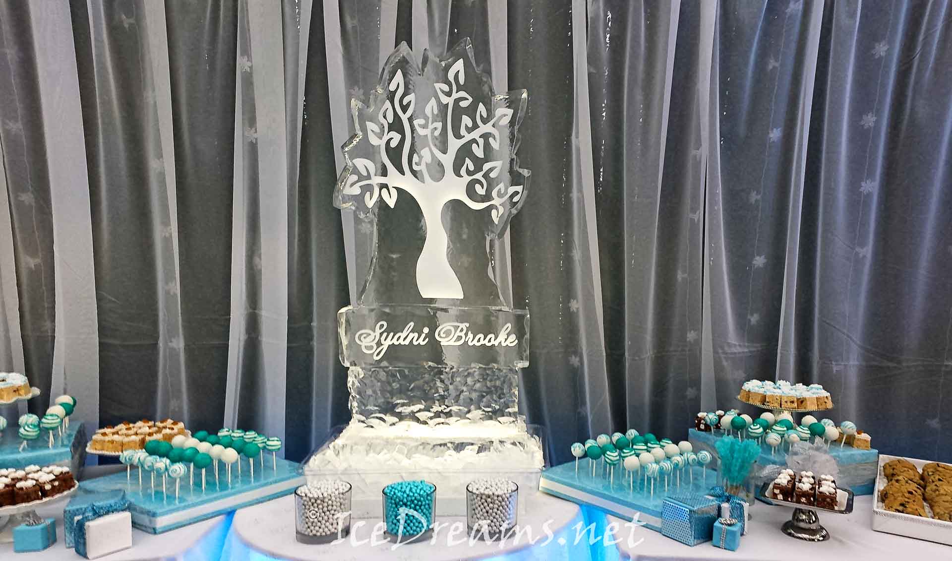 Small and simple wedding ice sculpture